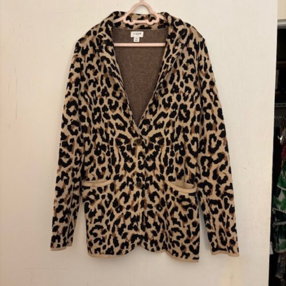 J. Crew Open Front Sophie Leopard Print Blazer, Sz XS - Picture 2 of 6